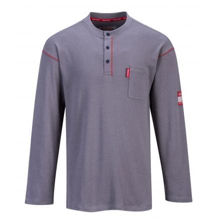 PORTWEST FR02GRR5XL - Tshirt Bizflame henley crew, gris