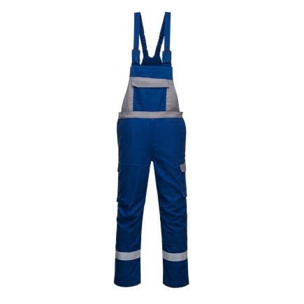 PORTWEST FR07RBSM - Cotte à bretelles Bizflame Ultra bicolore, bleu royal short