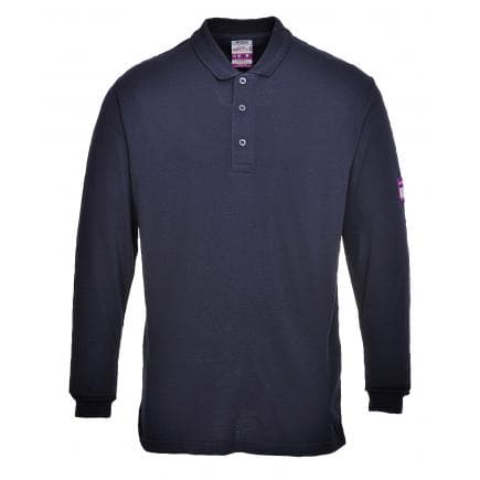 PORTWEST FR10NAR4XL - Polo manches longues antistatique résistant aux flammes, marine