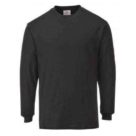 PORTWEST FR11BKRL - T-shirt manches longues flamme résistant et antistatique, noir