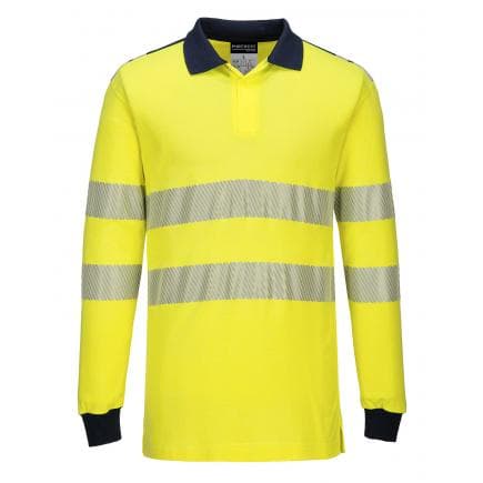 PORTWEST FR702YNRXL - Polo haute visibilité ignifugé, jaune/marine