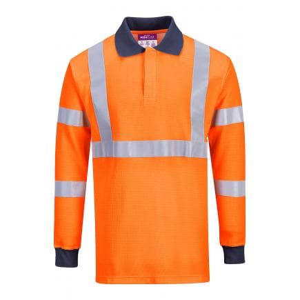 PORTWEST FR76ORRL - Polo résistant à la flamme avec norme RIS, orange