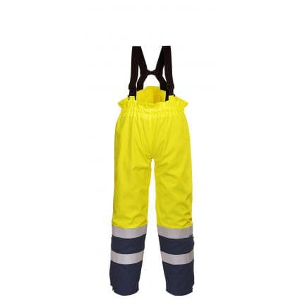 PORTWEST FR78YNRXXL - Pantalon Bizflame multi normes Arc électrique et haute visibilité, jaune/marine