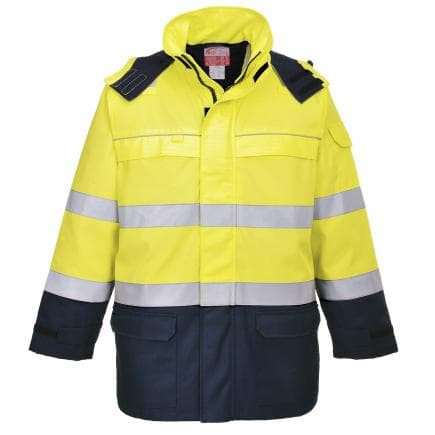 PORTWEST FR79YNRM - Parka Arc électrique et haute visibilité, jaune/marine