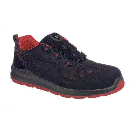 PORTWEST FT08BKD42 - Compositelite wire lace Safety trainer knit S1P, noir/rouge
