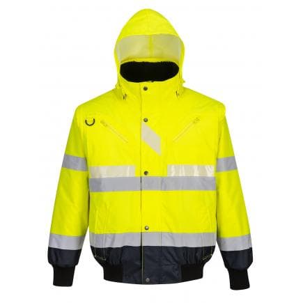 PORTWEST G465YNRXXXL - Blouson 3-en-1 glowtex, jaune/marine