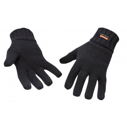 PORTWEST GL13BKR - Gant tricot doublé Insulatex, noir