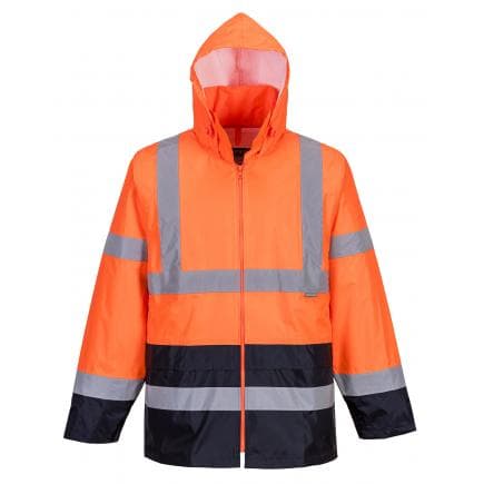 PORTWEST H443ONRM - Veste de pluie Hi-Vis bicolore, orange/marine