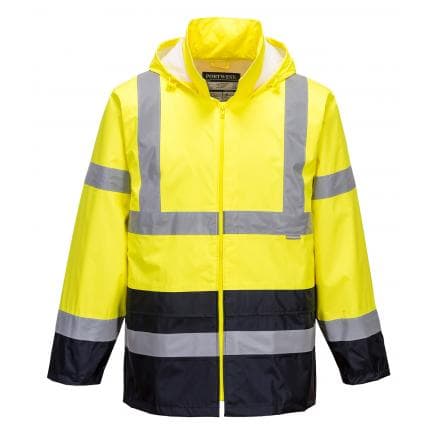 PORTWEST H443YNRXXL - Veste de pluie Hi-Vis bicolore, jaune/marine