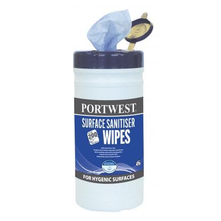 PORTWEST IW50BLU - Lingettes pour nettoyage de surface (200 lingettes), bleu