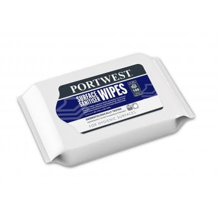 PORTWEST IW51WHR - Lingettes de surface (100 lingettes), blanc