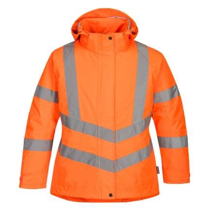 PORTWEST LW74ORRS - Parka d'hiver haute visibilité pour femme, orange