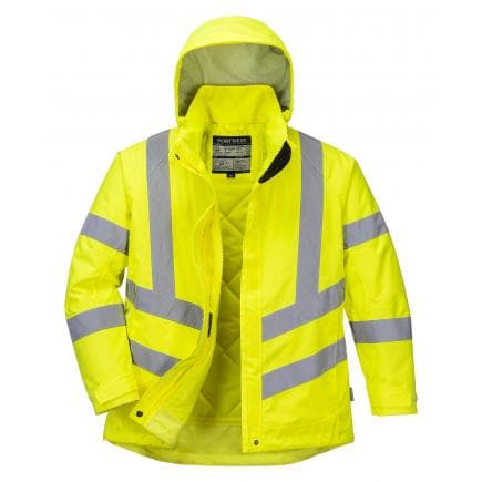 PORTWEST LW74YERXS - Parka d'hiver haute visibilité pour femme, jaune