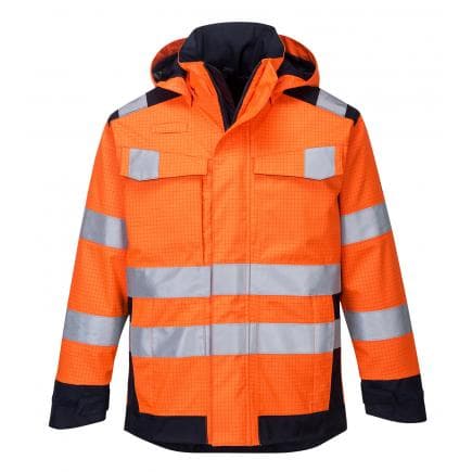 PORTWEST MV70ONRM - Veste de pluie Modaflame Arc électrique, orange/marine