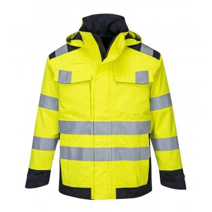 PORTWEST MV70YNRL - Veste de pluie Modaflame Arc électrique, jaune/marine