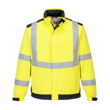 PORTWEST MV72YNRXL - Veste Softshell Modaflame multi norme Arc électrique, jaune/marine