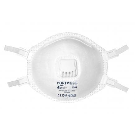 PORTWEST P301WHR - Masque FFP3 avec valve, blanc