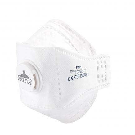 PORTWEST P391WHR - Masque Eagle pliable FFP3 Dolomite avec valve, blanc