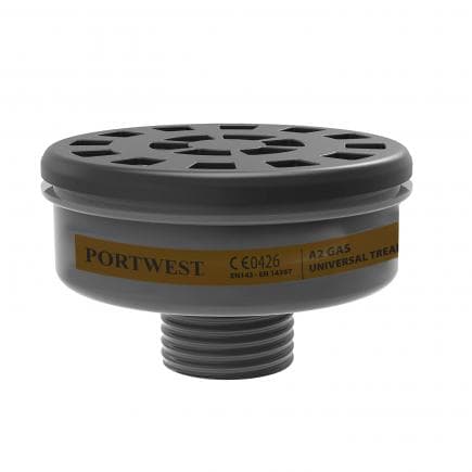 PORTWEST P906BKR - Filtre à gaz pas de vis universel, noir