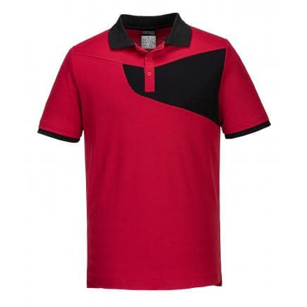 PORTWEST PW210RBKXL - Polo PW2 m/c, rouge/noir