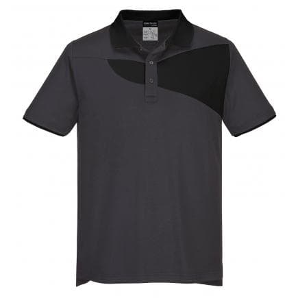 PORTWEST PW210ZBRM - Polo PW2 m/c, gris zoom/noir