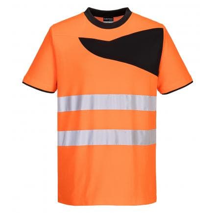 PORTWEST PW213OBRL - T-shirt haute visibilité PW2 m/c, orange/noir