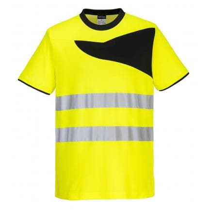 PORTWEST PW213YBRM - T-shirt haute visibilité PW2 m/c, jaune/noir