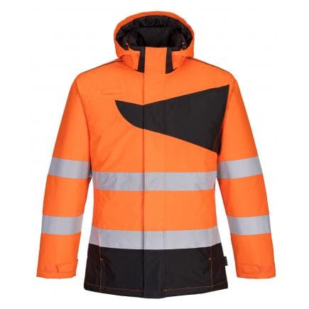 PORTWEST PW261OBRL - Parka d'hiver haute visibilité pw2, orange/noir