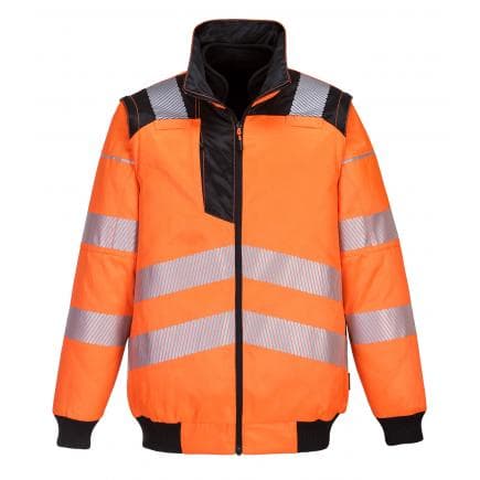 PORTWEST PW302OBRS - Blouson PW3 haute visibilité 3-en-1, orange/noir