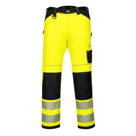 PORTWEST PW303YBR38 - Pantalon extensible léger haute-visibilité PW3, jaune/noir