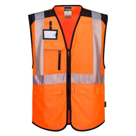 PORTWEST PW309OBRXXXL - Gilet multipoches haute-visibilité PW3, orange/noir
