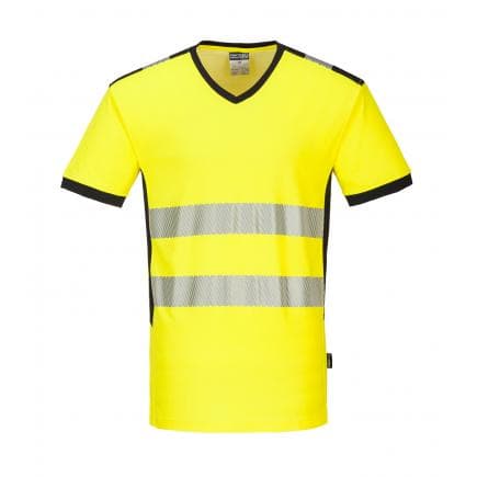 PORTWEST PW310YBRL - T-shirt col v PW3 Hi-Vis, jaune/noir
