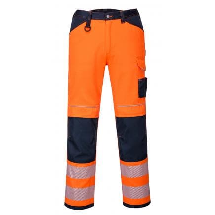 PORTWEST PW340ONR34 - Pantalon PW3 Hi-Vis work, orange/marine