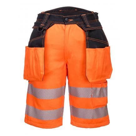 PORTWEST PW343OBR36 - Bermuda PW3 Hi-Vis, orange/noir
