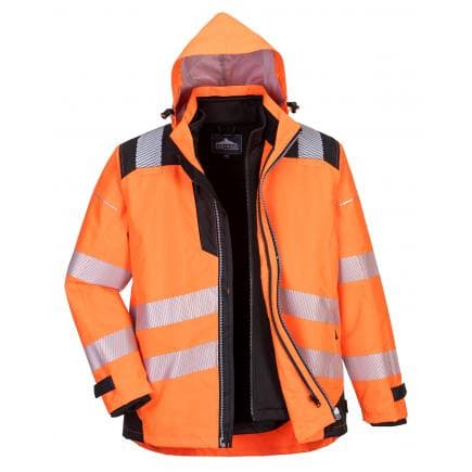 PORTWEST PW365OBRL - Blouson PW3 3-en-1 haute visibilité, orange/noir