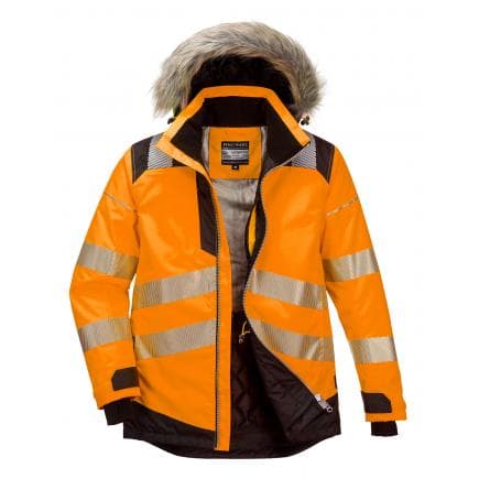 PORTWEST PW369OBRM - Parka d'hiver haute visibilité PW3, orange/noir