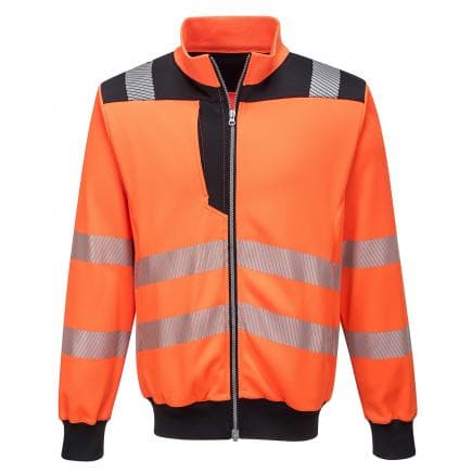 PORTWEST PW370OBRM - PW3 Hi-Vis sweatshirt zippé, orange/noir