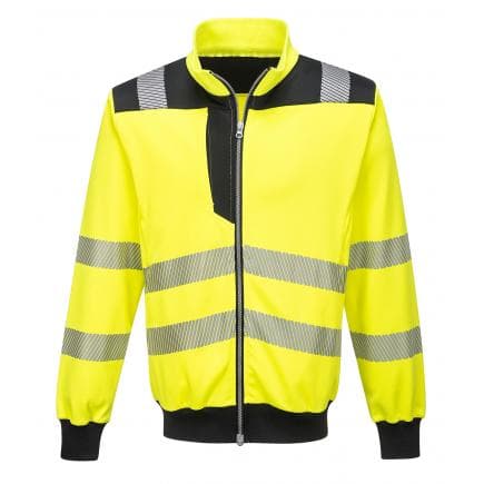 PORTWEST PW370YBRM - PW3 Hi-Vis sweatshirt zippé, jaune/noir