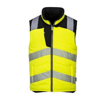 PORTWEST PW374YBRS - Bodywarmer réversible haute visibilité PW3, jaune/noir