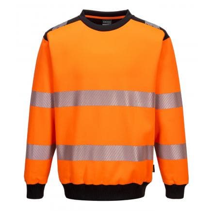 PORTWEST PW379OBRL - Sweat à col rond PW3 haute-visibilité, orange/noir