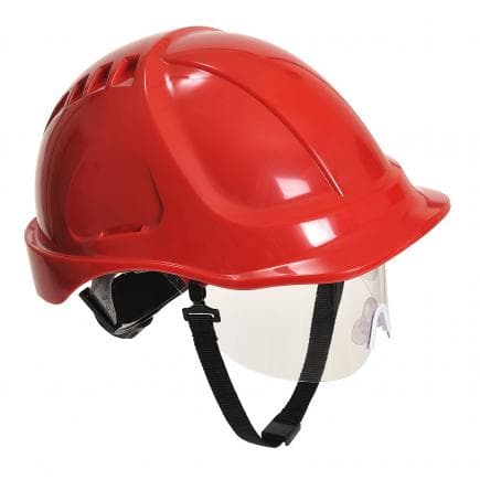 PORTWEST PW54RER - Casque à visiere Endurance Plus visor, rouge