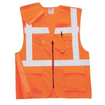 PORTWEST RT26ORRL - Gilet Executive rail RIS, orange