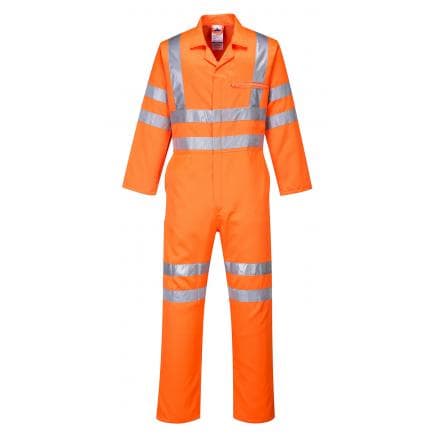 PORTWEST RT42ORTL - Combinaison Hi-Vis poly-coton RIS, tall de couleur orange