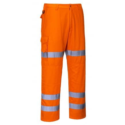 PORTWEST RT49ORRS - Pantalon Combat Hi-Vis 3 bandes, orange