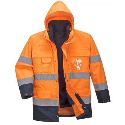 PORTWEST S162ONRL - Parka haute visibilité 3 en 1, orange/marine
