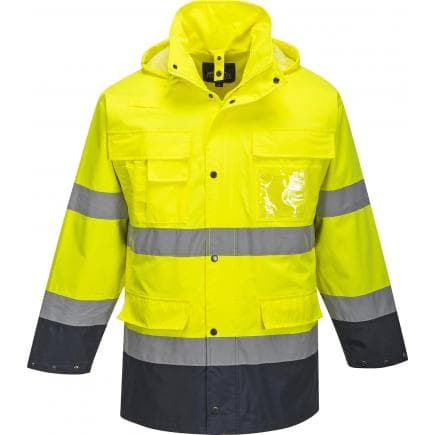PORTWEST S162YNRM - Parka haute visibilité 3 en 1, jaune/marine