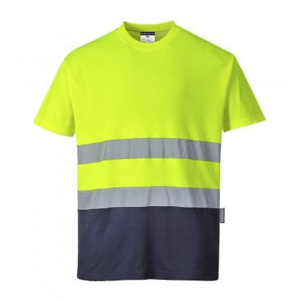 PORTWEST S173YNRL - T-shirt coton bicolore, jaune/marine