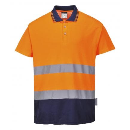 PORTWEST S174ONRM - Polo coton comfort, orange/marine