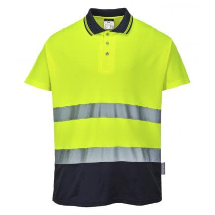 PORTWEST S174YNRXL - Polo coton comfort, jaune/marine