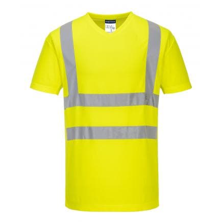 PORTWEST S179YERL - T-shirt col v avec empiècements latéraux en maille aérée, jaune